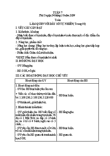 Kế hoạch bài dạy Lớp 4 - Tuần 7 (Thứ 5, 6) - Năm học 2024-2025 - Hà Thị Mỹ Hướng