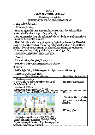 Kế hoạch bài dạy Lớp 4 - Tuần 8 (Thứ 2, 3, 4) - Năm học 2024-2025 - Hà Thị Lê Na