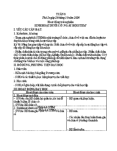 Kế hoạch bài dạy Lớp 4 - Tuần 8 (Thứ 2, 3, 4) - Năm học 2024-2025 - Trần Thị Hồng Hạnh