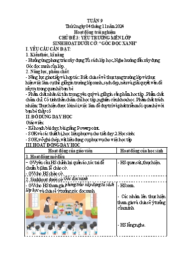 Kế hoạch bài dạy Lớp 4 - Tuần 9 (Thứ 2, 3, 4) - Năm học 2024-2025 - Cao Thị Thủy