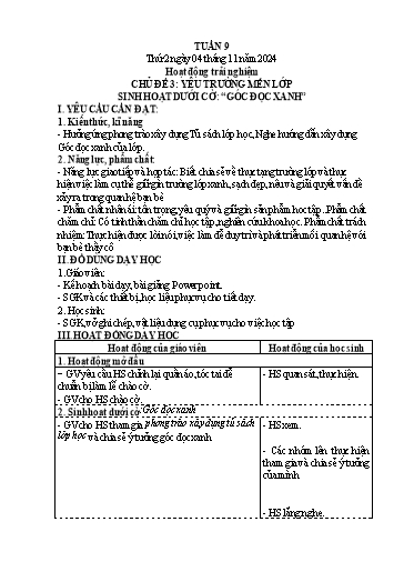 Kế hoạch bài dạy Lớp 4 - Tuần 9 (Thứ 2, 3, 4) - Năm học 2024-2025 - Hà Thị Lê Na